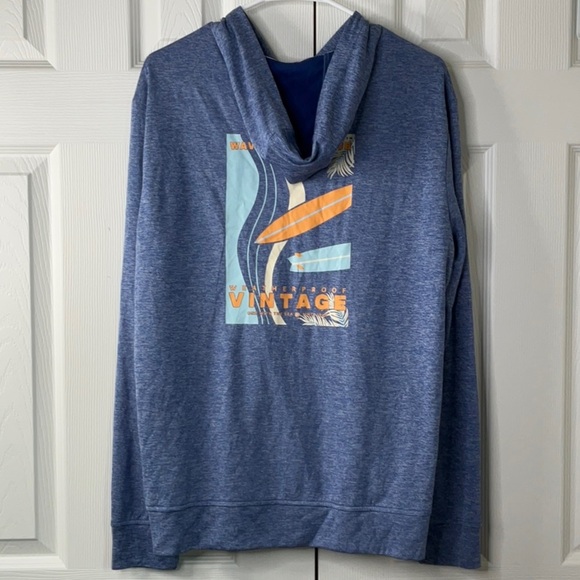 Original Weatherproof Vintage Sun Proof Blue Zip Up Hoodie Size M - Picture 11 of 13